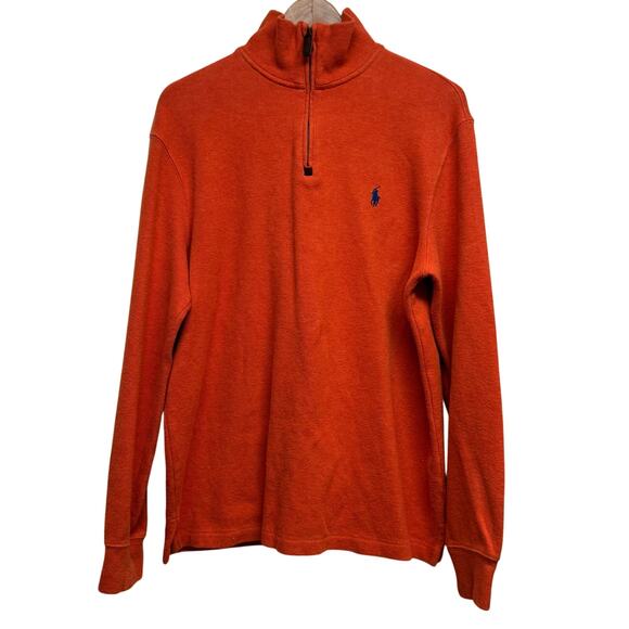 Polo Ralph Lauren Men’s Orange Quarter Zip Sweater (Size M) - Picture 1 of 6